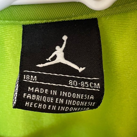 Jordan Baby Boys Size 18 Months Long Sleeve Full Zip Track Jacket Green Logo - Picture 11 of 13